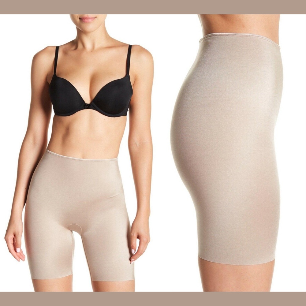 NEW Spanx Slimplicity‎ Mid-Thigh Shaper Sandcastle